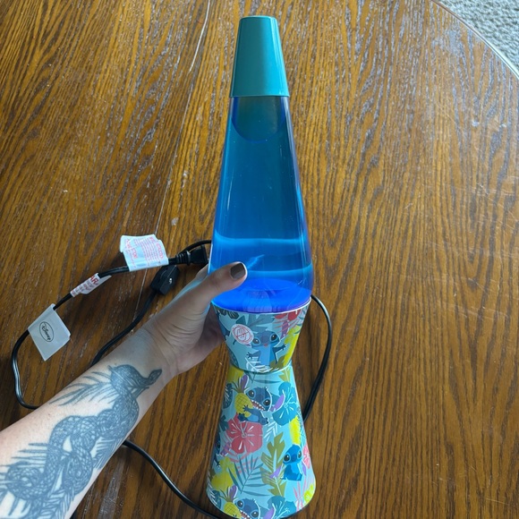 NIB Disney Stitch 16" Lava Motion Volcano Lamp, Pink Wax in Purple Liquid - Picture 2 of 6